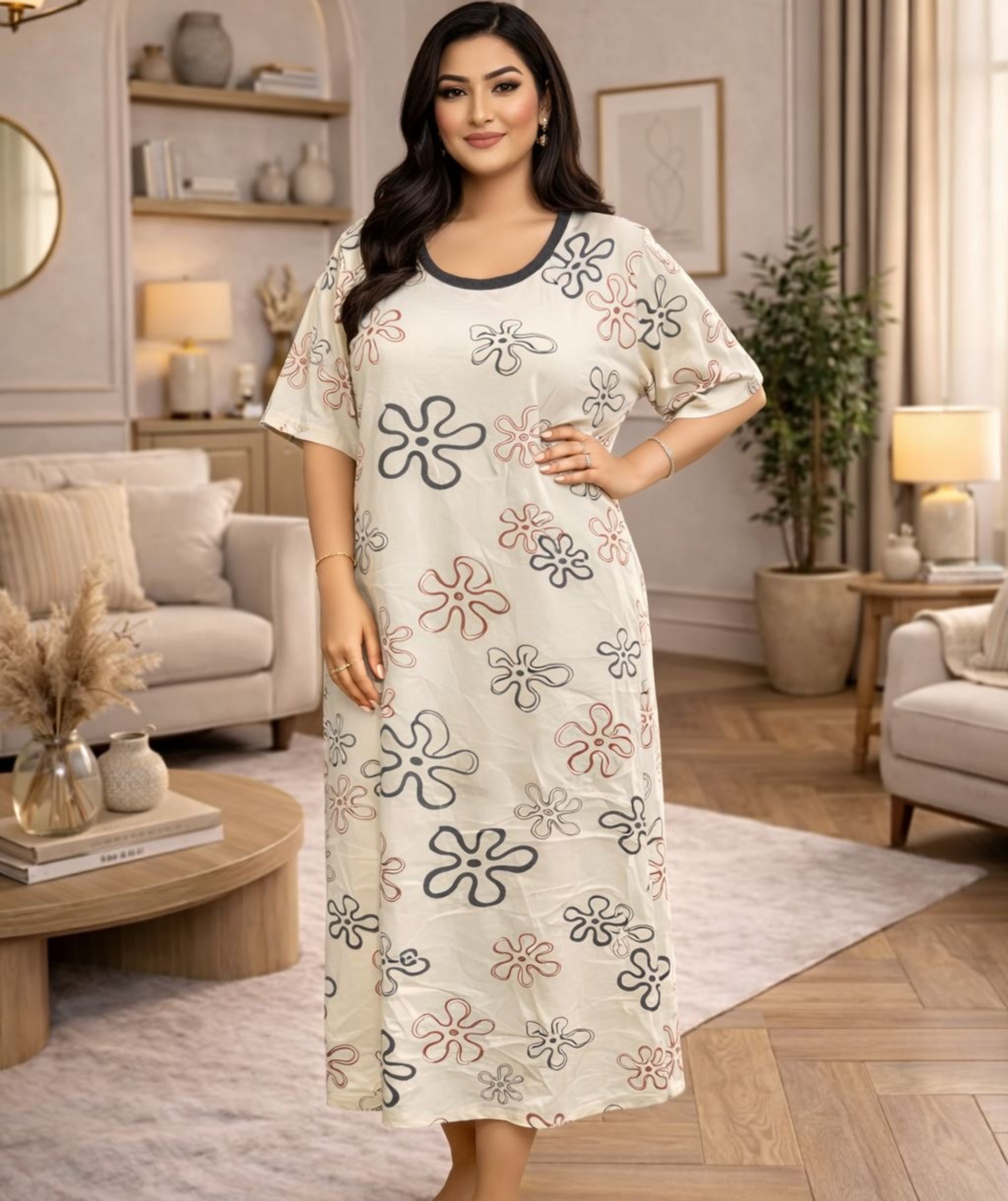 طقم بيت نسائي قطن مريح وناعم M-6XL