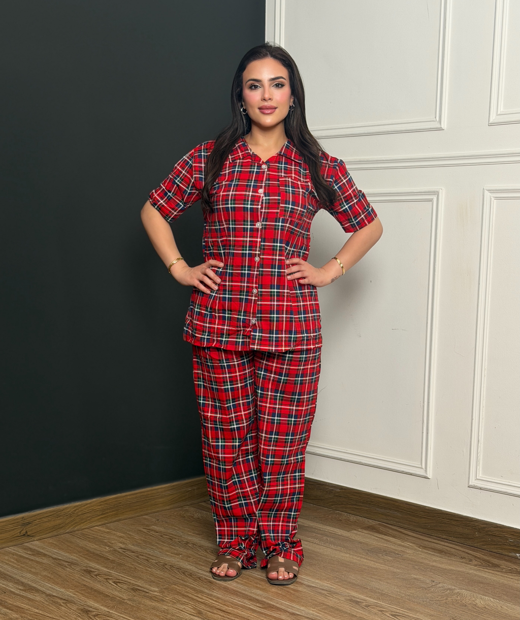 Red Checks Front Open
