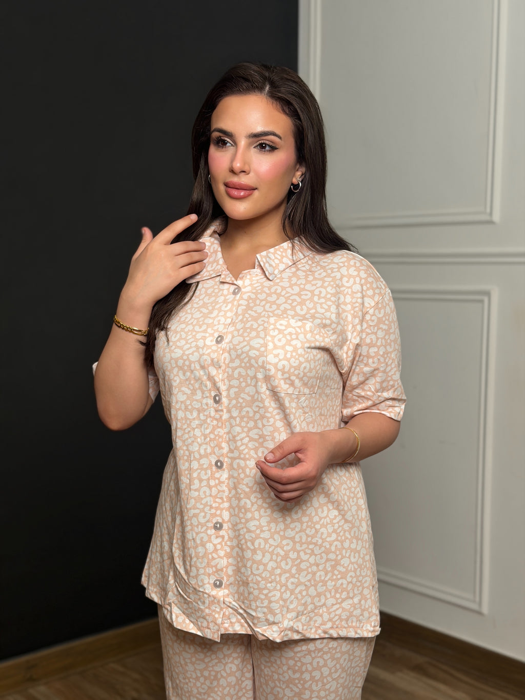 Pink Floral Front Open