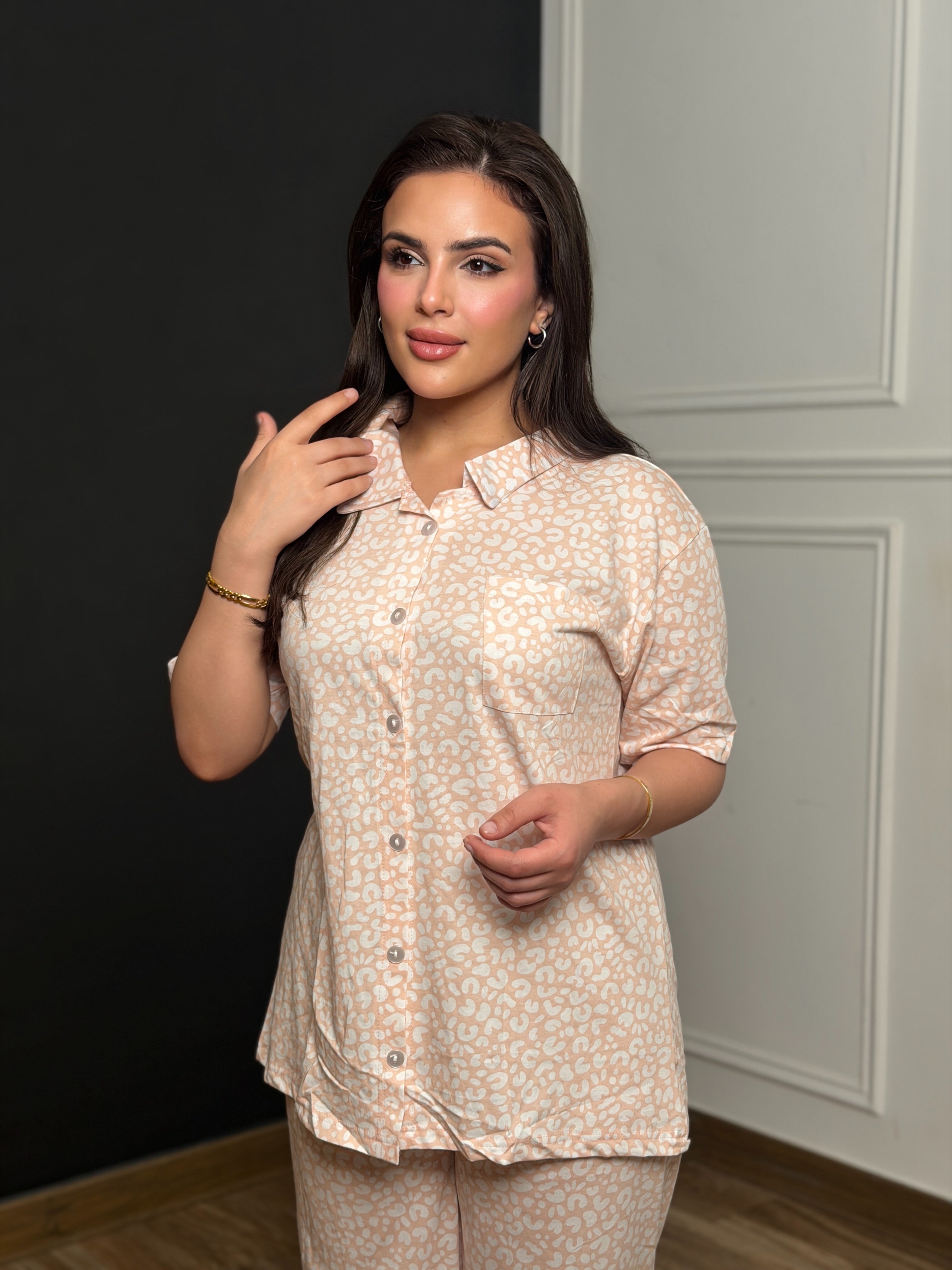 Pink Floral Front Open