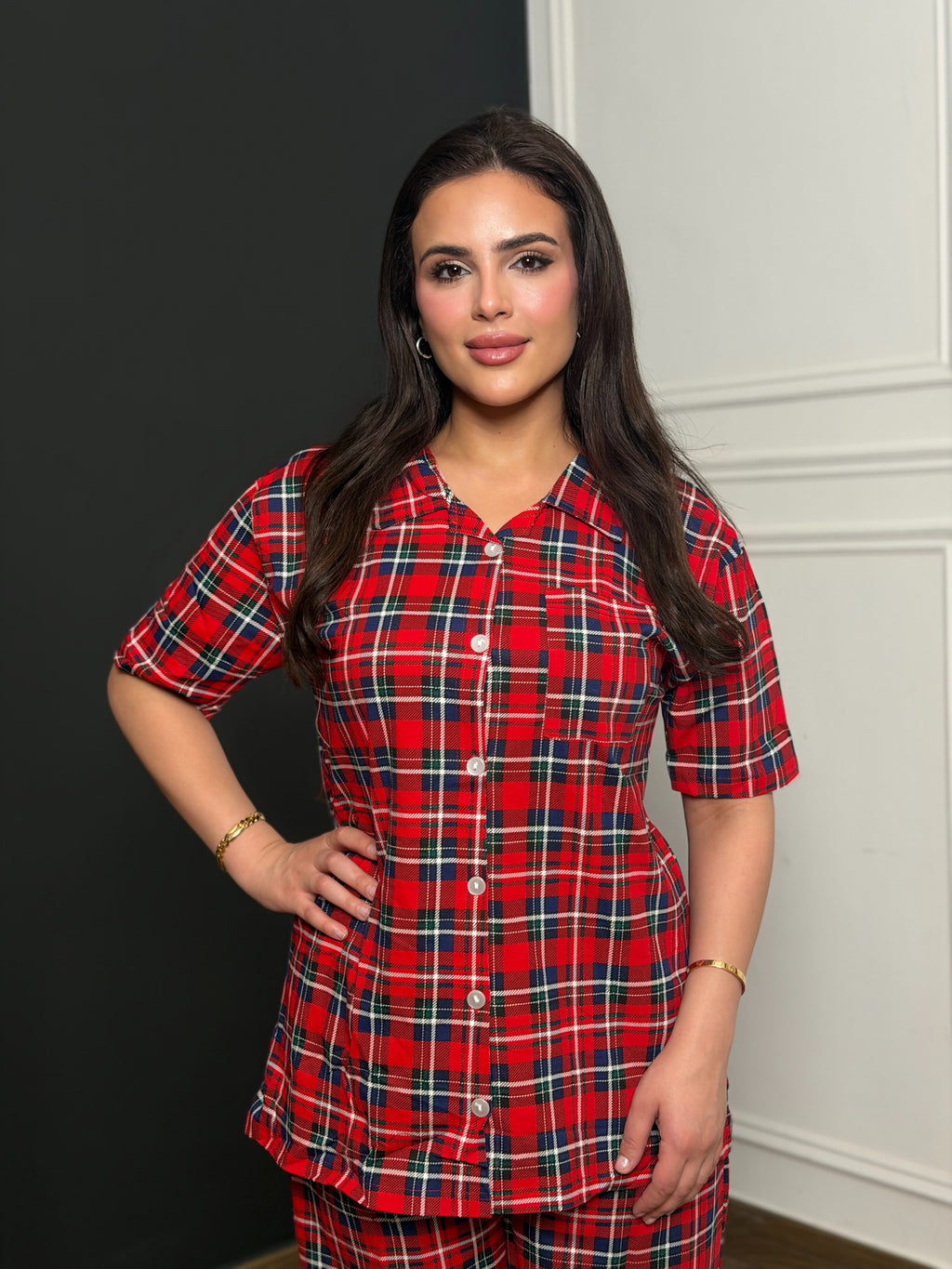 Red Checks Front Open